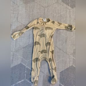 Kate Quinn 3-6 month Yellow Zip footie bamboo turtle